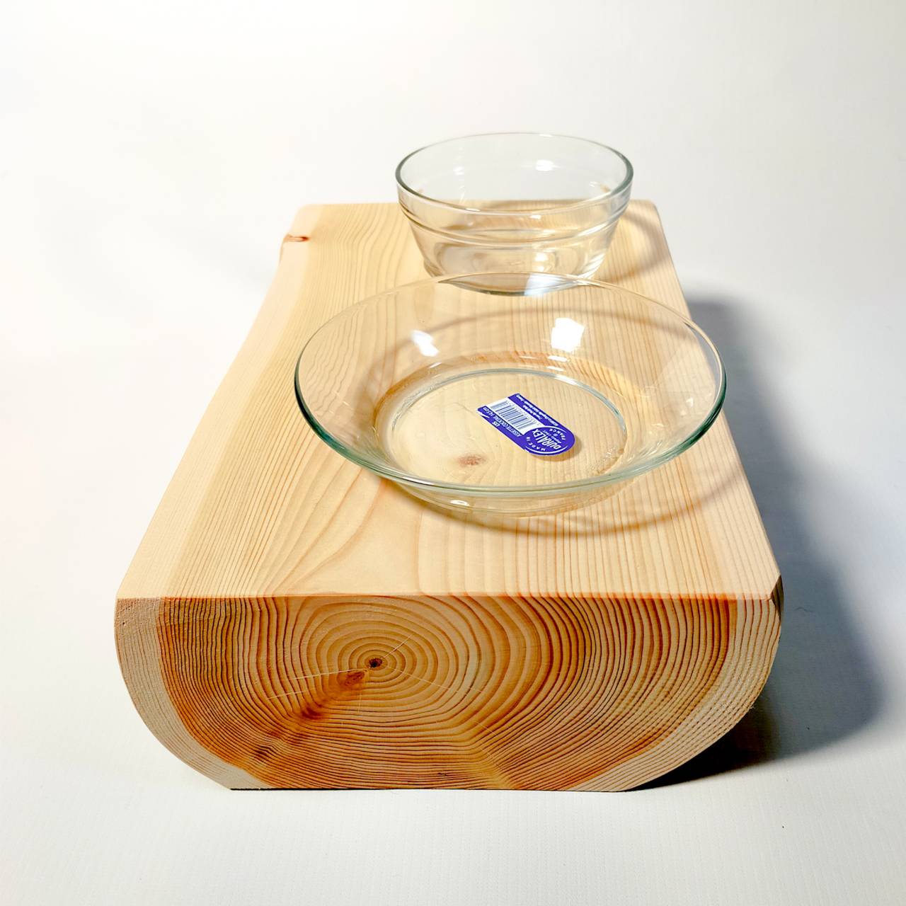 ラスト1 丸太のみの販売 アウトレット 高野槙ログボウルダブル ごはんとお水 ごはん台 餌台 水入れ 猫 小型犬 ペット用 1個販売 ペットテーブル