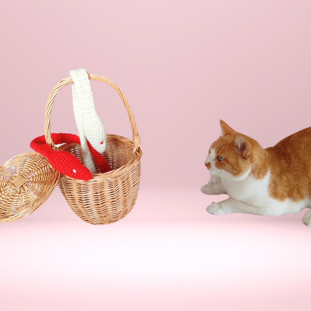 巳年 へび 蛇 紅白 猫のおもちゃ マタタビの実入り ニューイヤーフォト ウール100%の毛糸 1個販売