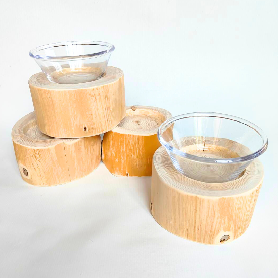 (M)フレッシュ高野槙のログボウル ごはん台 フードボウル 餌台 エサ入れ 1個販売