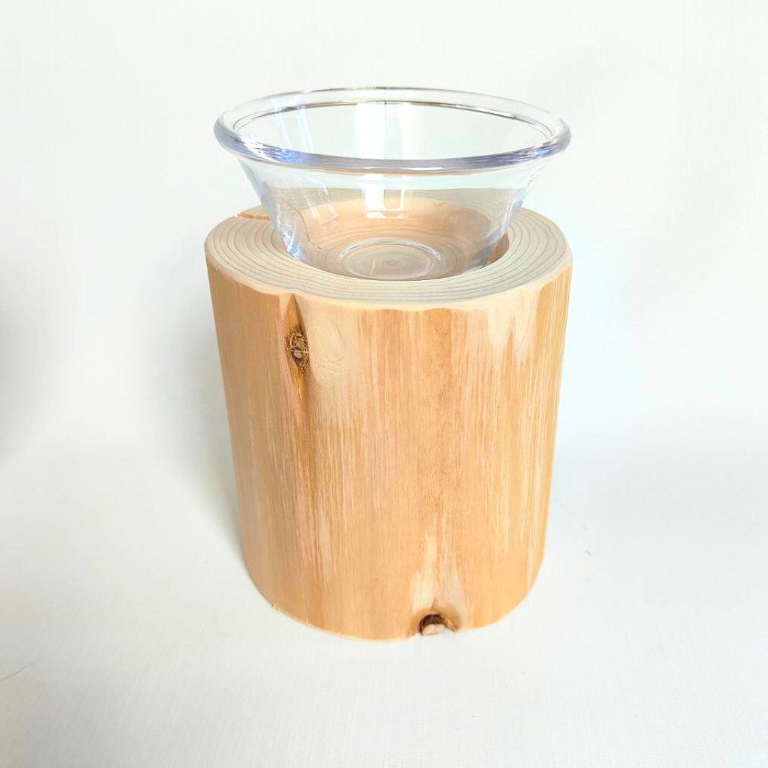 高さ14cm(S)ヒノキログボウル ごはん台 水入れ フードボウル 餌台 エサ入れ 1個販売