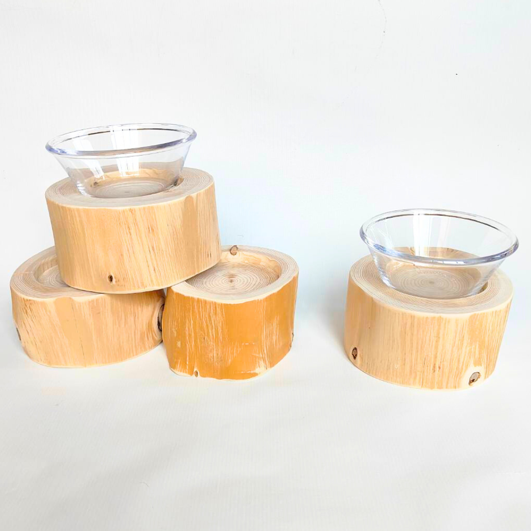 (M)フレッシュ高野槙のログボウル ごはん台 フードボウル 餌台 エサ入れ 1個販売