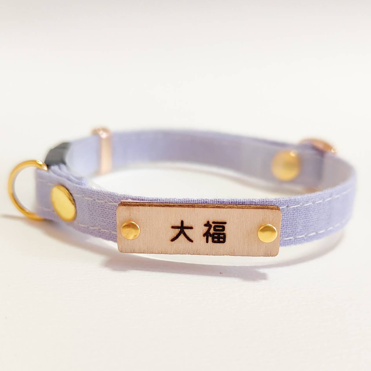 【迷子札付】リニューアル シンプルコットン 猫 首輪 小型犬 セーフティバックル