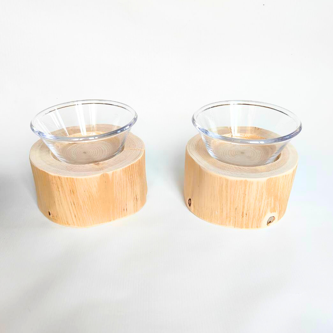 (M)フレッシュ高野槙のログボウル ごはん台 フードボウル 餌台 エサ入れ 1個販売