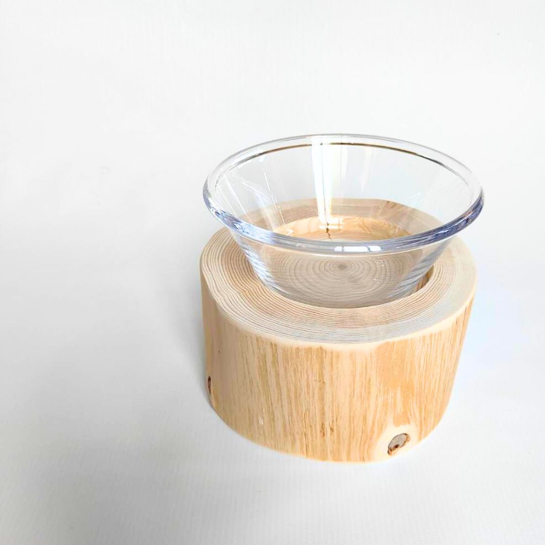 (M)フレッシュ高野槙のログボウル ごはん台 フードボウル 餌台 エサ入れ 1個販売