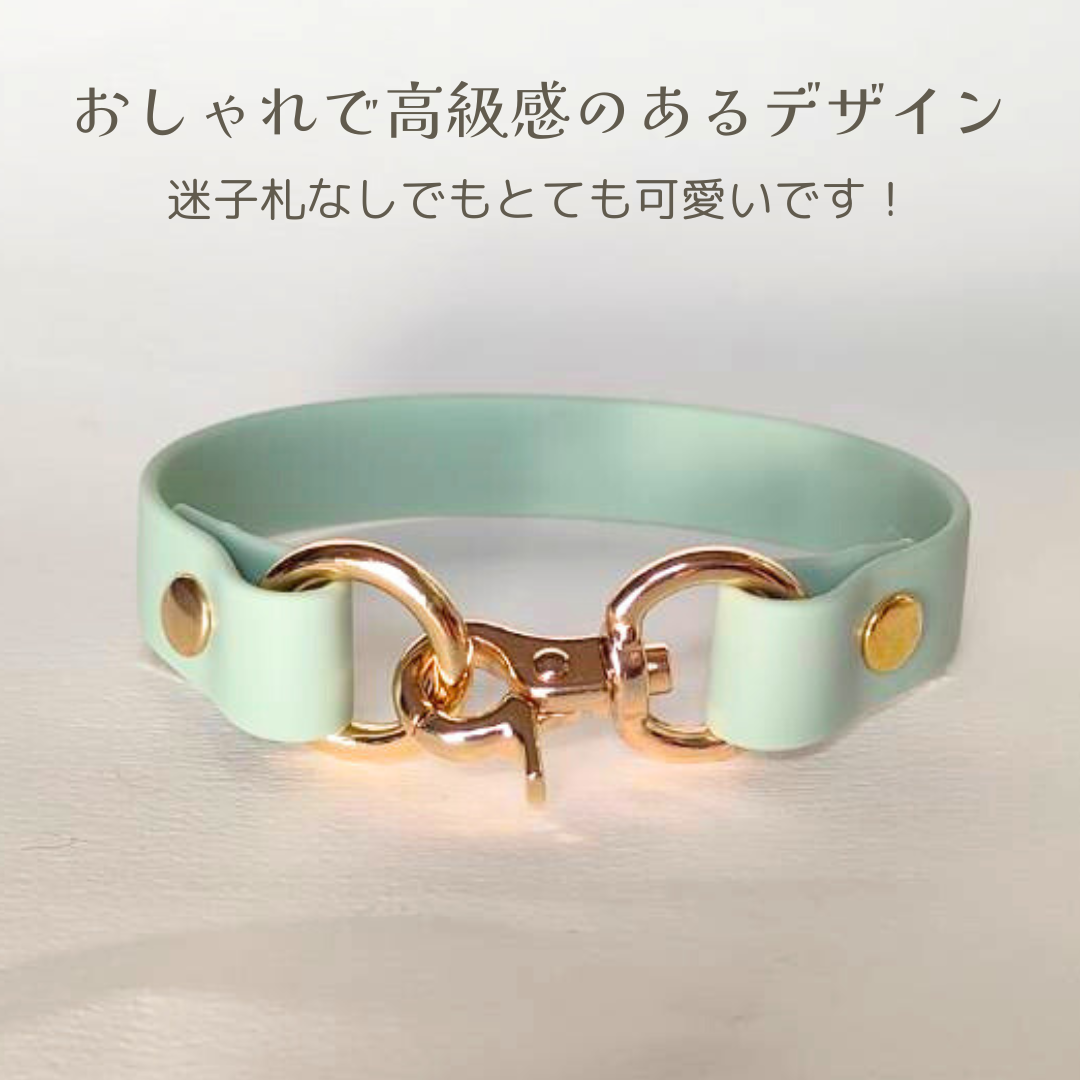 防水仕様|上品で高級感のある犬用首輪(オーダーメイド) ステンレス迷子札オプション チョーカー 首輪