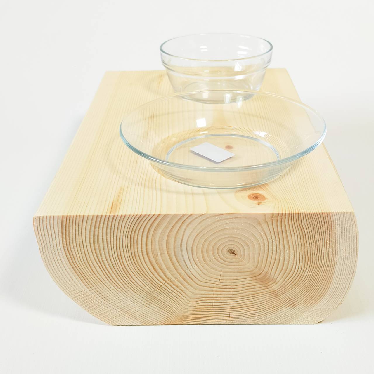 ラスト1 丸太のみの販売 アウトレット 高野槙ログボウルダブル ごはんとお水 ごはん台 餌台 水入れ 猫 小型犬 ペット用 1個販売 ペットテーブル