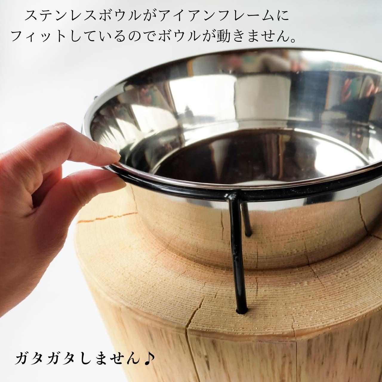 一点もの 大型犬用 高さ27cm -杉の丸太のLog Bowl- 水飲み台 ごはん台 餌台