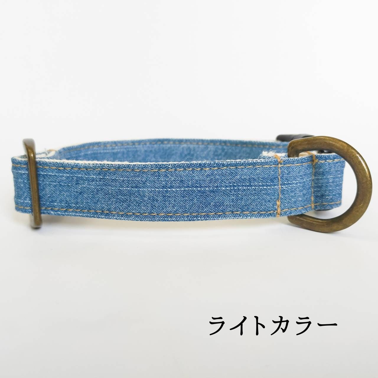アップサイクルデニム 犬用 コットン首輪 オプション迷子札 犬 首輪 幅2cm