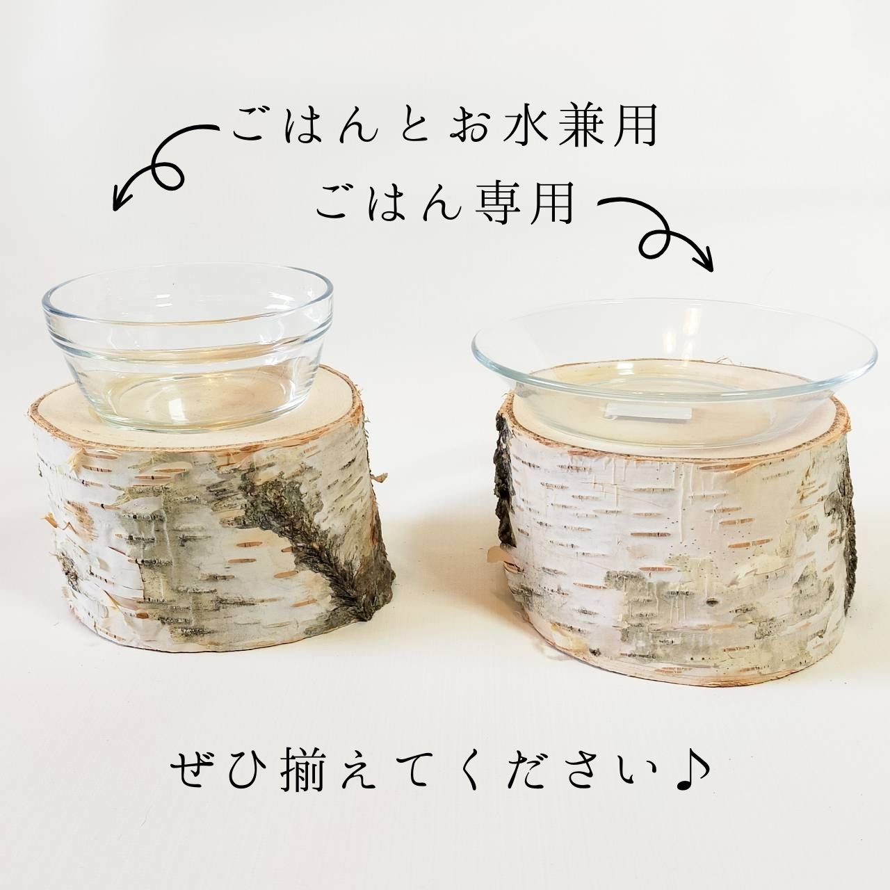 ごはん専用 白樺のログボウル ごはん台 フードボウル 餌台 エサ入れ 1個販売