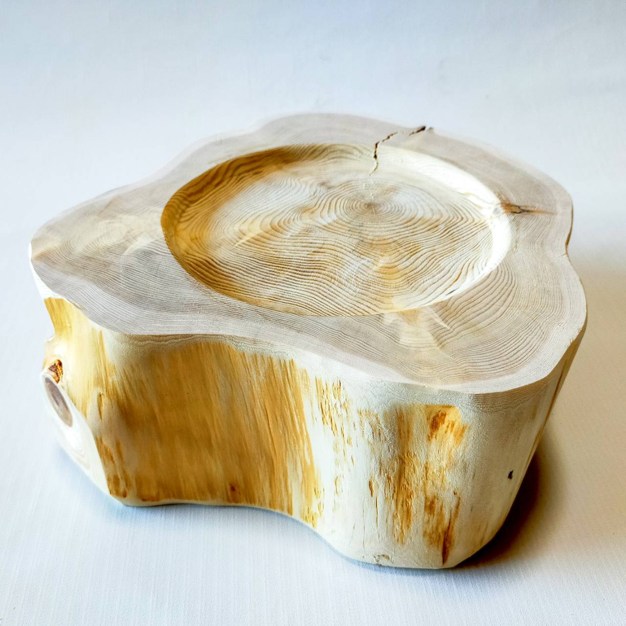 <shop限定一点もの>ステンレスボウル 犬用 猫 多頭飼い用 -高野槙の丸太のLog Bowl- 水飲み台 ごはん台 餌台