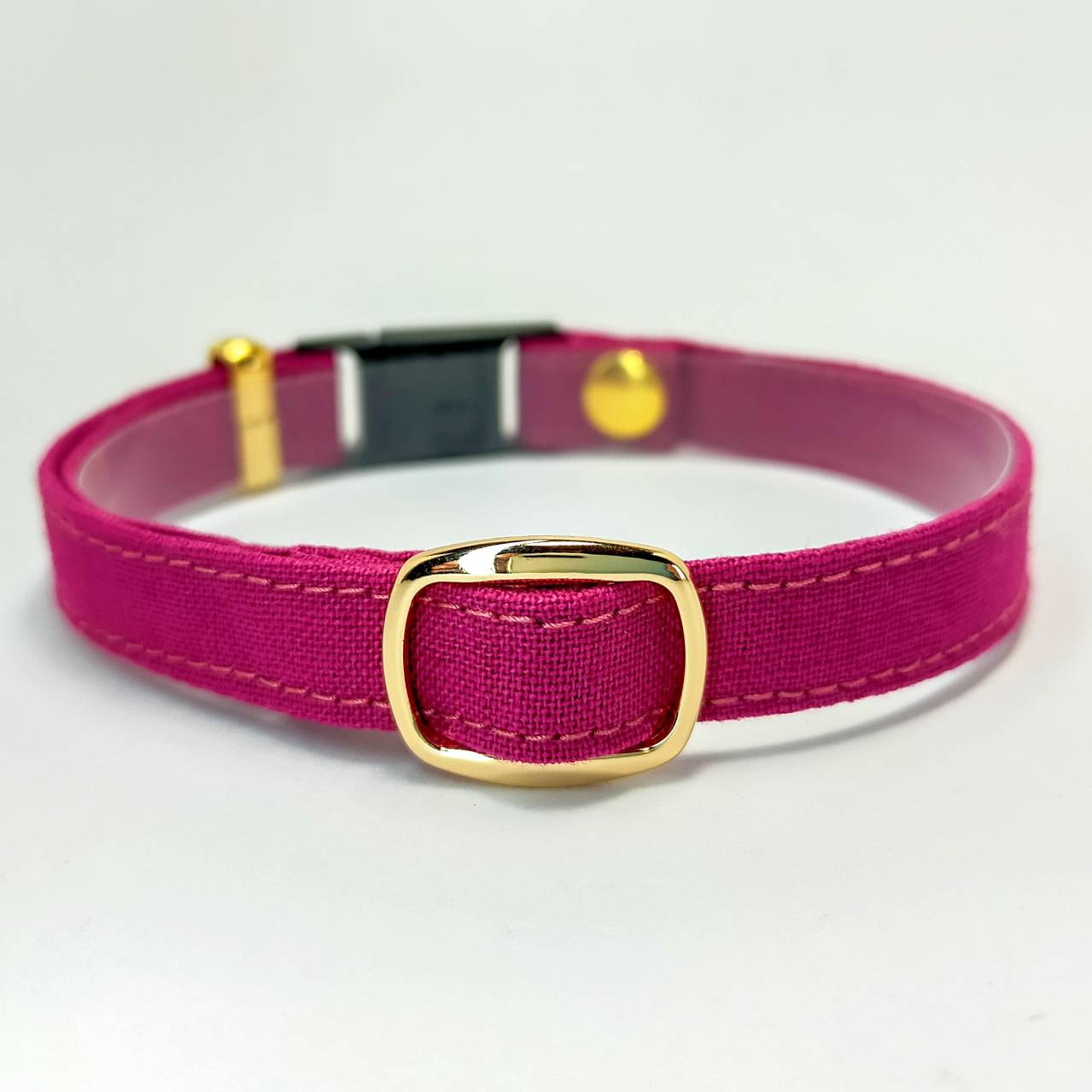 ローズピンクゴールド セーフティバックル 猫 首輪 迷子札なし