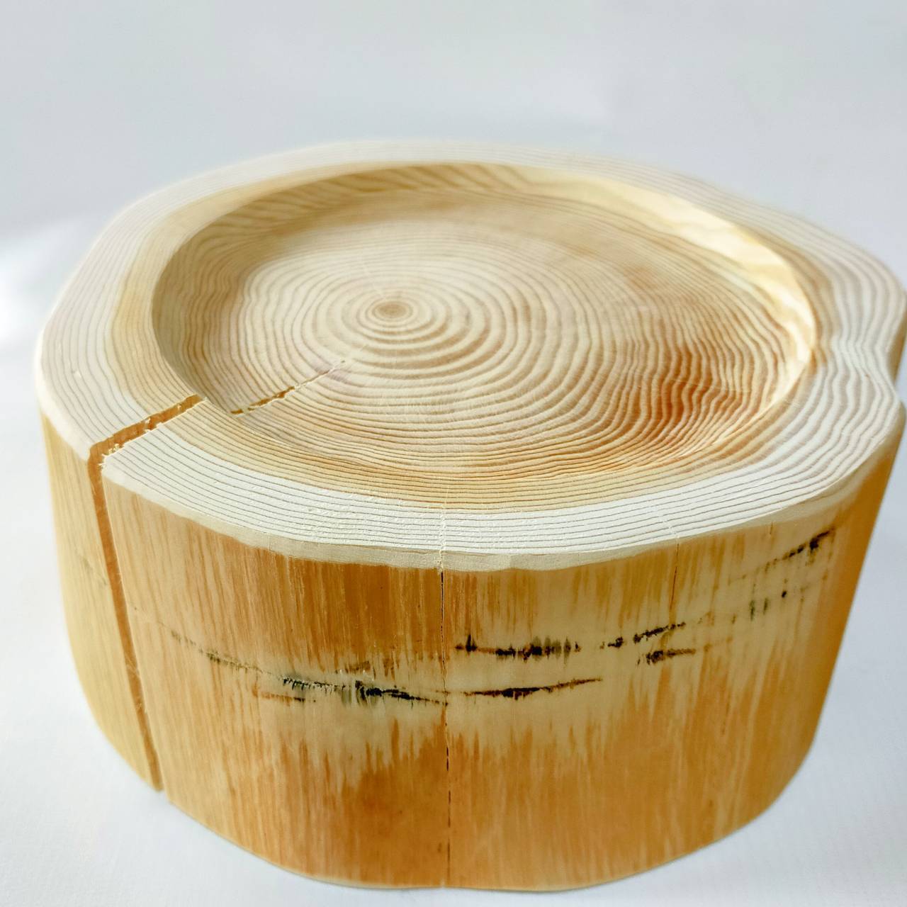 【アウトレット20%OFF】ステンレスボウル 犬用 猫 多頭飼い用 -高野槙の丸太のLog Bowl- 水飲み台 ごはん台 餌台