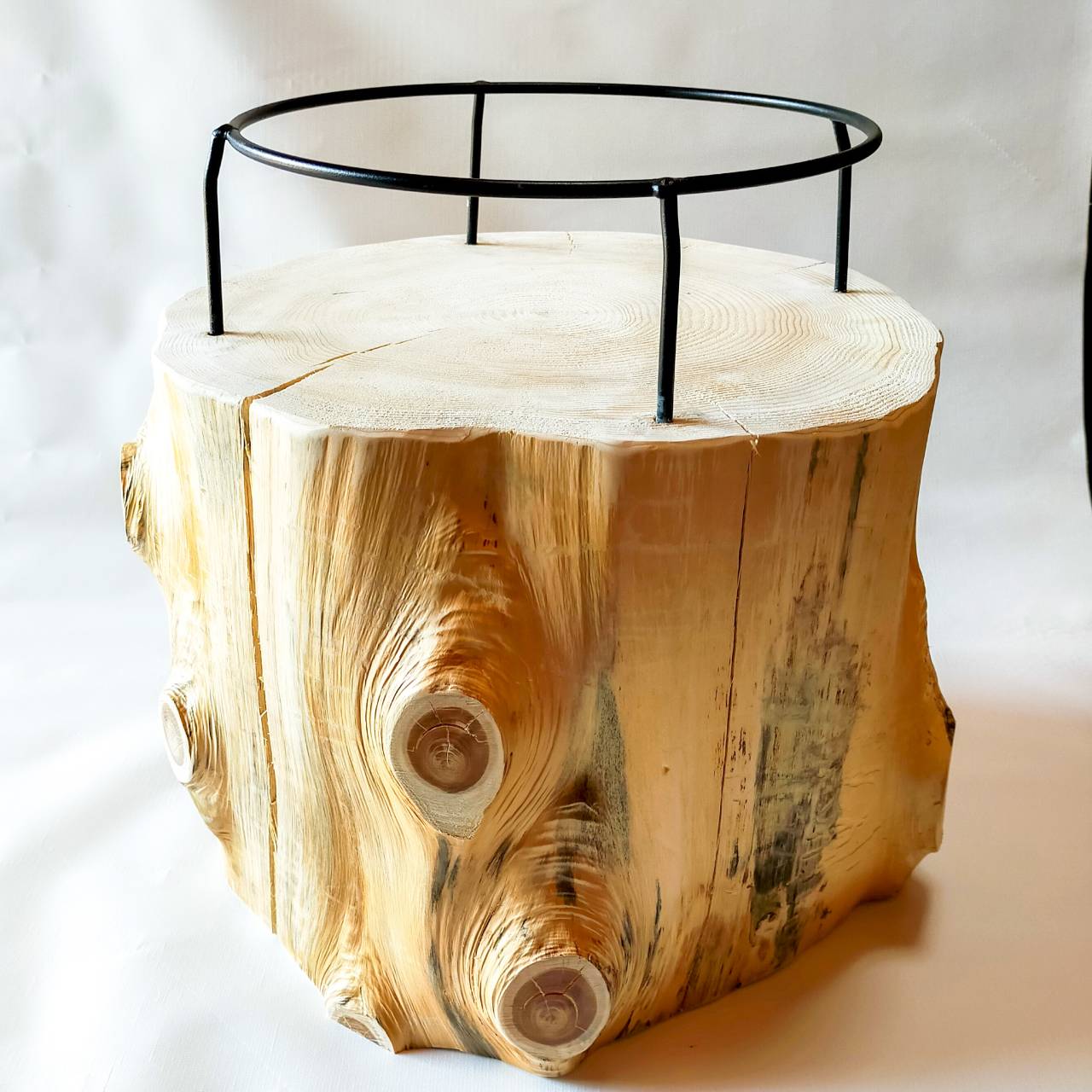 一点もの 大型犬用 高さ27cm -高野槙の丸太のLog Bowl- 水飲み台 ごはん台 餌台