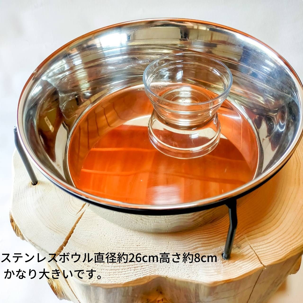 一点もの 大型犬用 高さ27cm -高野槙の丸太のLog Bowl- 水飲み台 ごはん台 餌台
