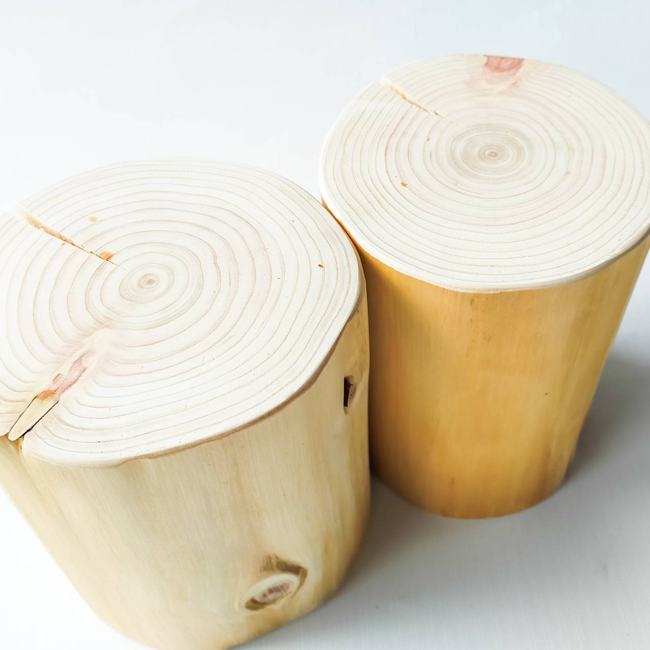 2個セット 在庫入れ替えのためちょっと割引 高さ14cm ごはんとお水兼用ヒノキログボウル ごはん台 水入れ フードボウル 餌台 エサ入れ