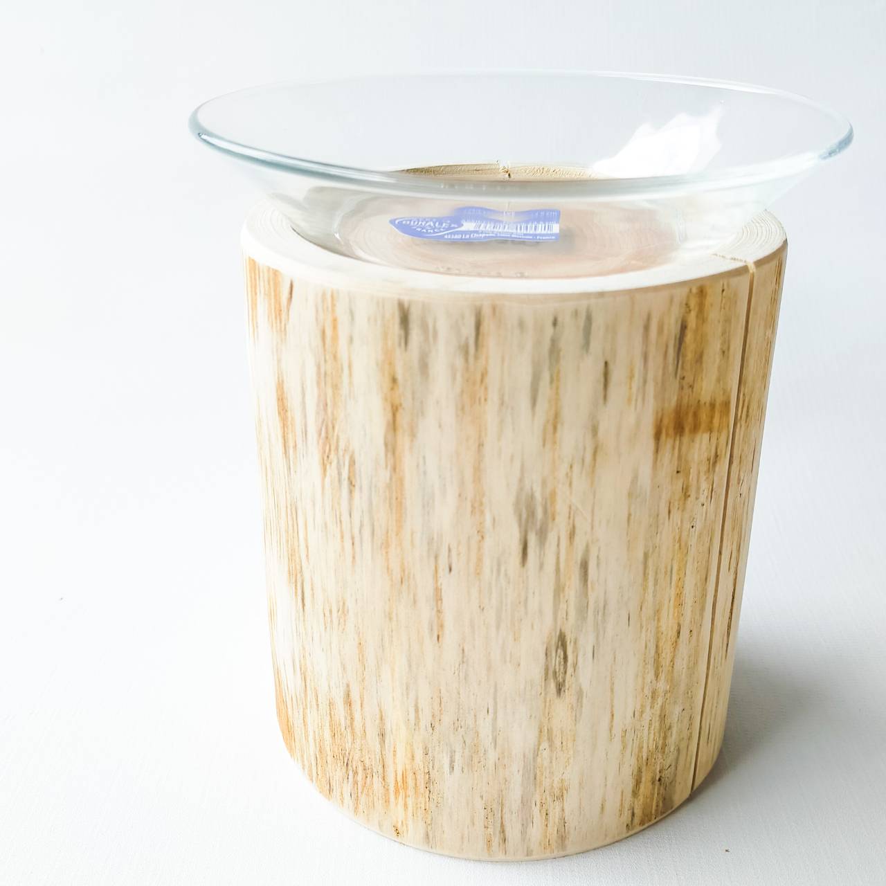 丸太のみ販売 高さ14cm ごはん専用ヒノキログボウル ごはん台 水入れ フードボウル 餌台 エサ入れ