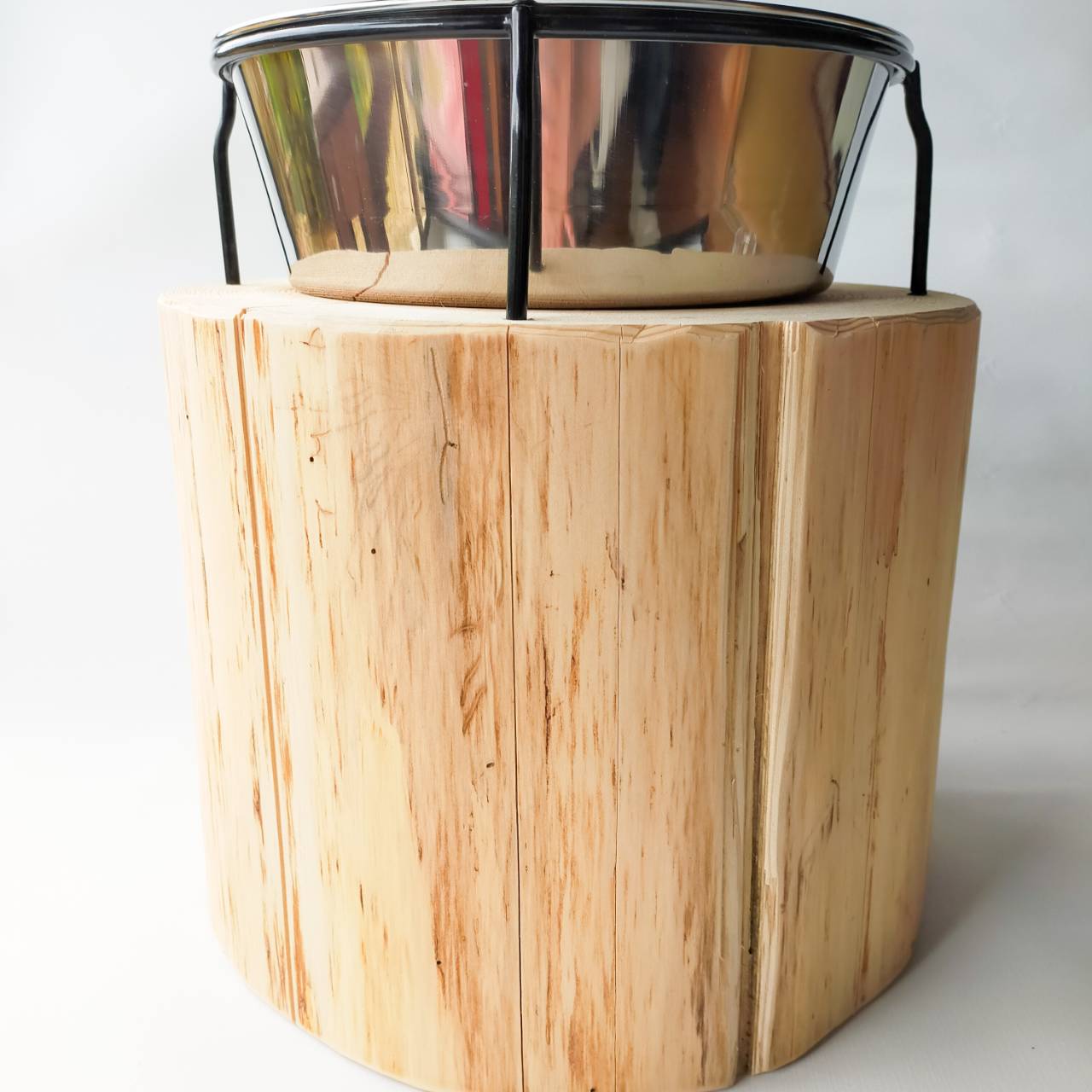 一点もの 大型犬用 高さ27cm -杉の丸太のLog Bowl- 水飲み台 ごはん台 餌台
