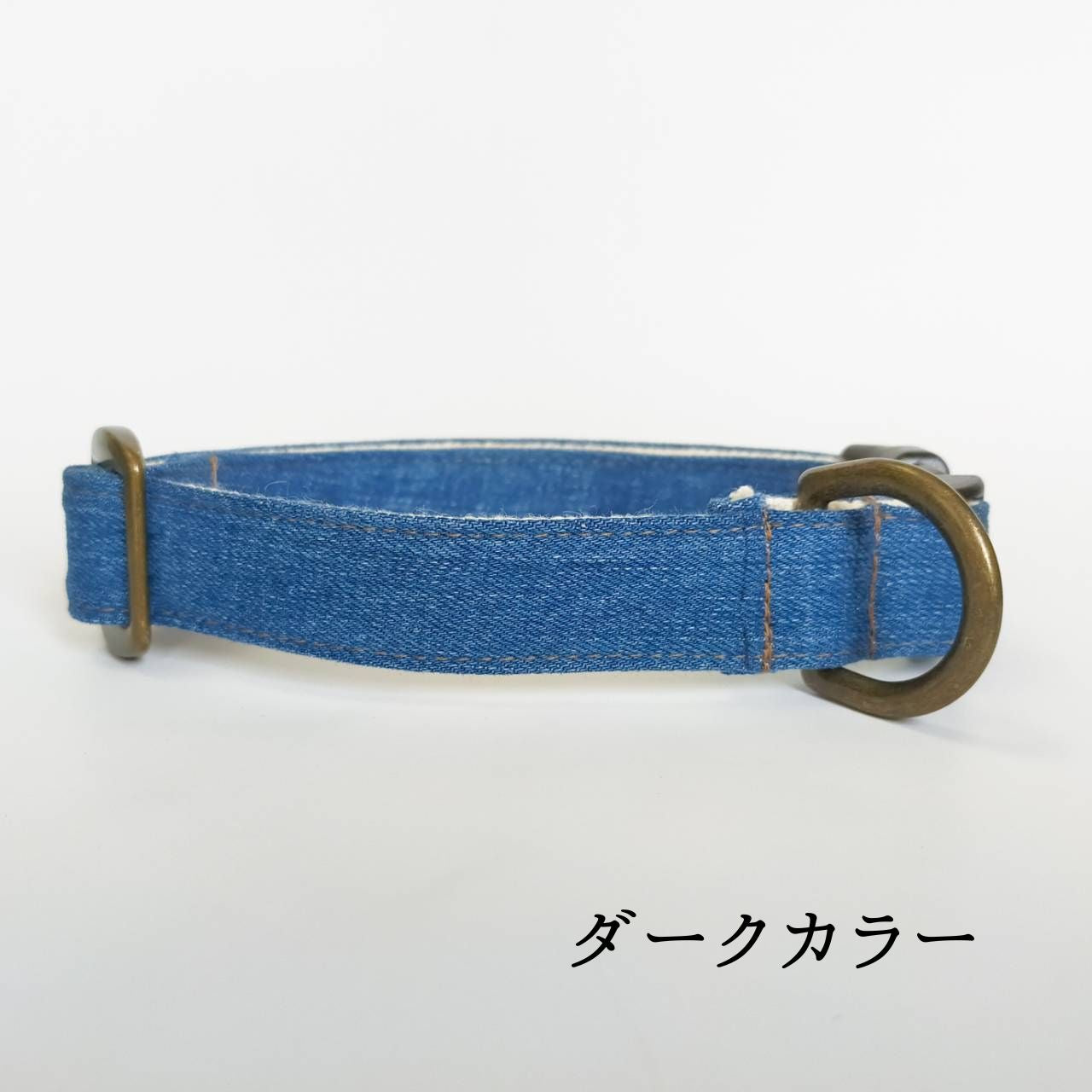 アップサイクルデニム 犬用 コットン首輪 オプション迷子札 犬 首輪 幅2cm