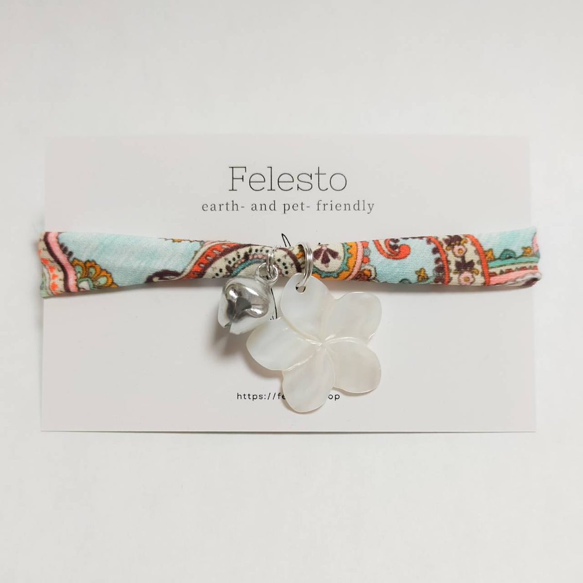 <many patterns available> Flower Shell x Lycra soft cord collar, cat collar, safety buckle, safe, lightweight, cord, stylish, cute</many>