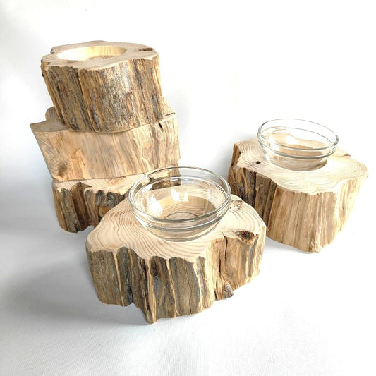 【アウトレット20％OFF】　表情豊かなしゃれ高野槙のログボウル　ごはん台　フードボウル　餌台　エサ入れ 1個販売　ランダム配送