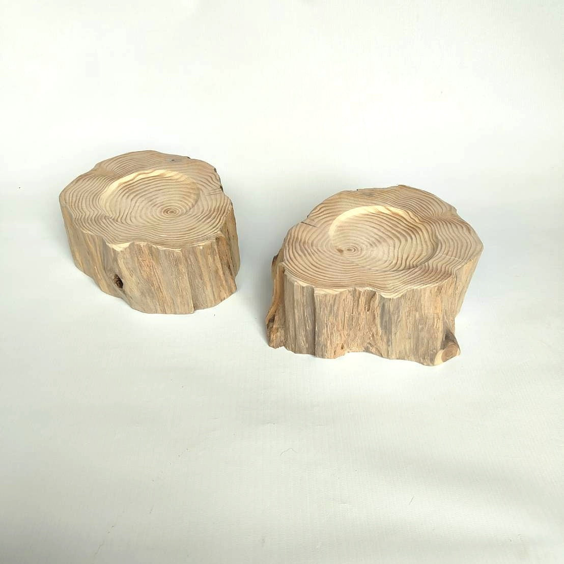 アウトレット15％OFF ＜丸太のみ販売＞　表情豊かなしゃれ木高野槙のログボウル　ごはん台　フードボウル　餌台　エサ入れ 1個販売