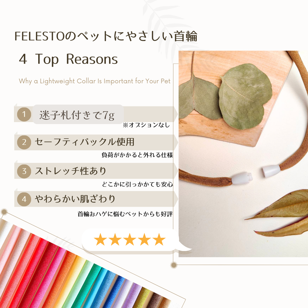 ズレない迷子札（さかな型）　ストレス最小限　おハゲ防止　リニューアル紐　ステンレス製　やわらか紐首輪　軽い・やわらか紐・安全バックル・迷子札付き