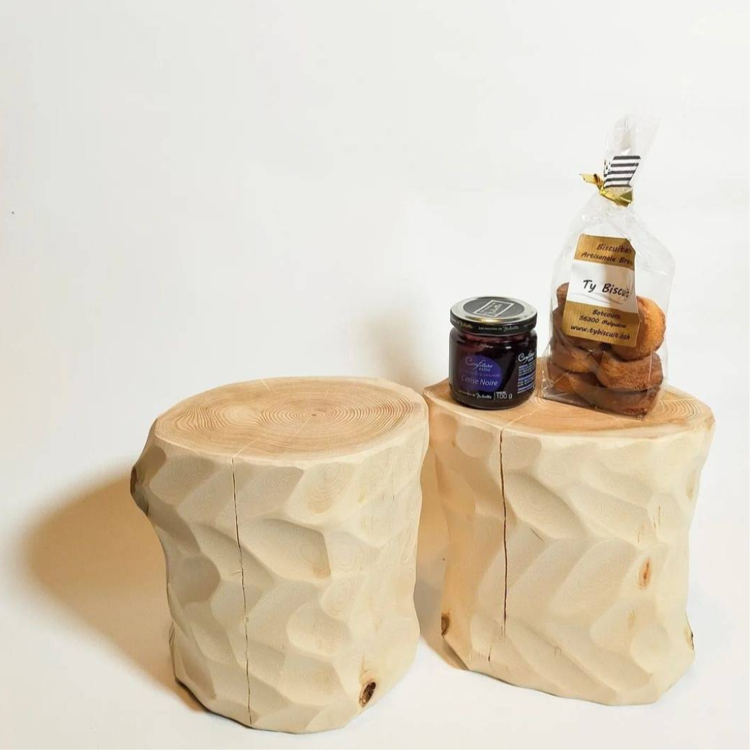 Mini Stool: Artistic Japanese Umbrella Pine Log (sold individually)