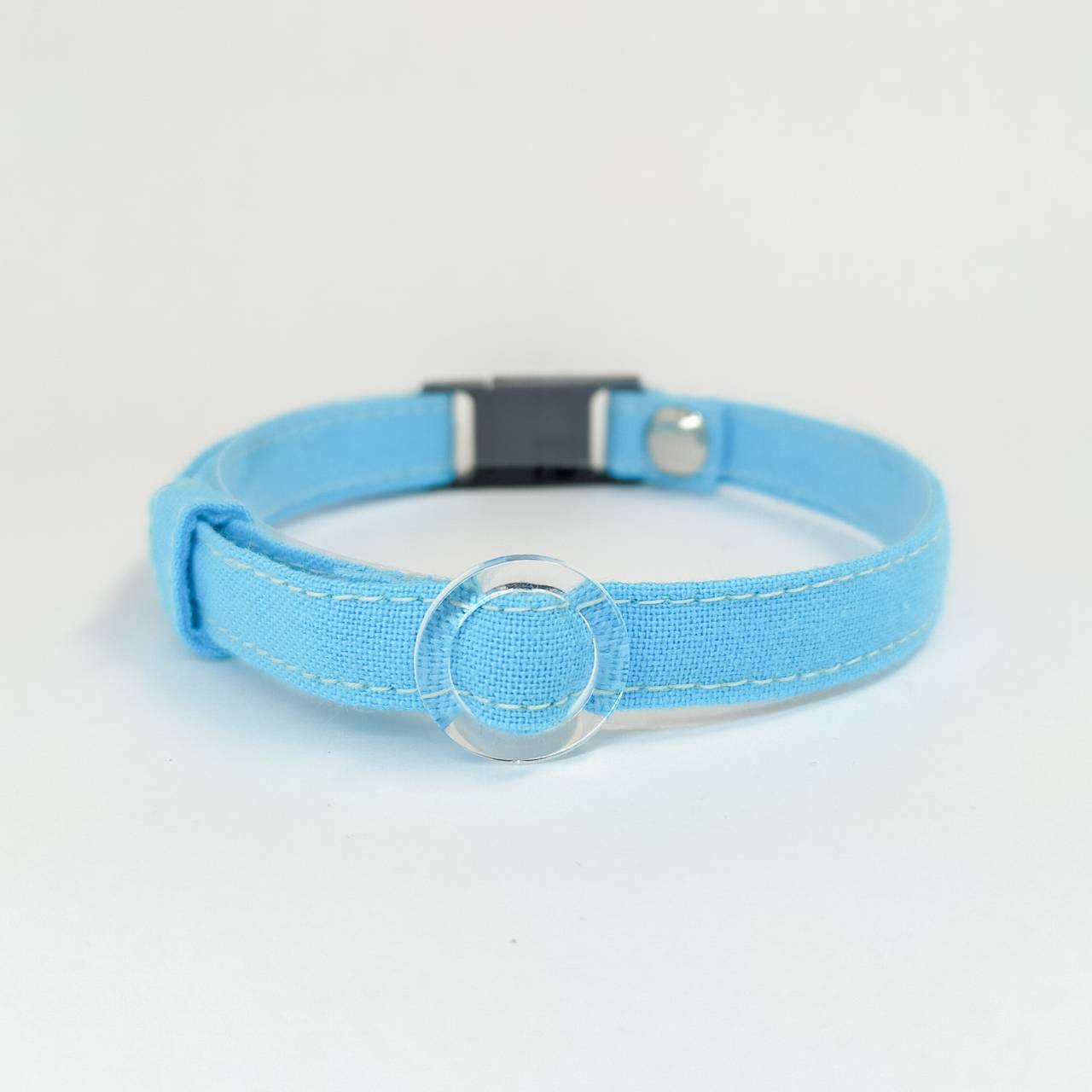 チャリティー商品　シンプルコットン　猫　首輪　小型犬　セーフティバックル　