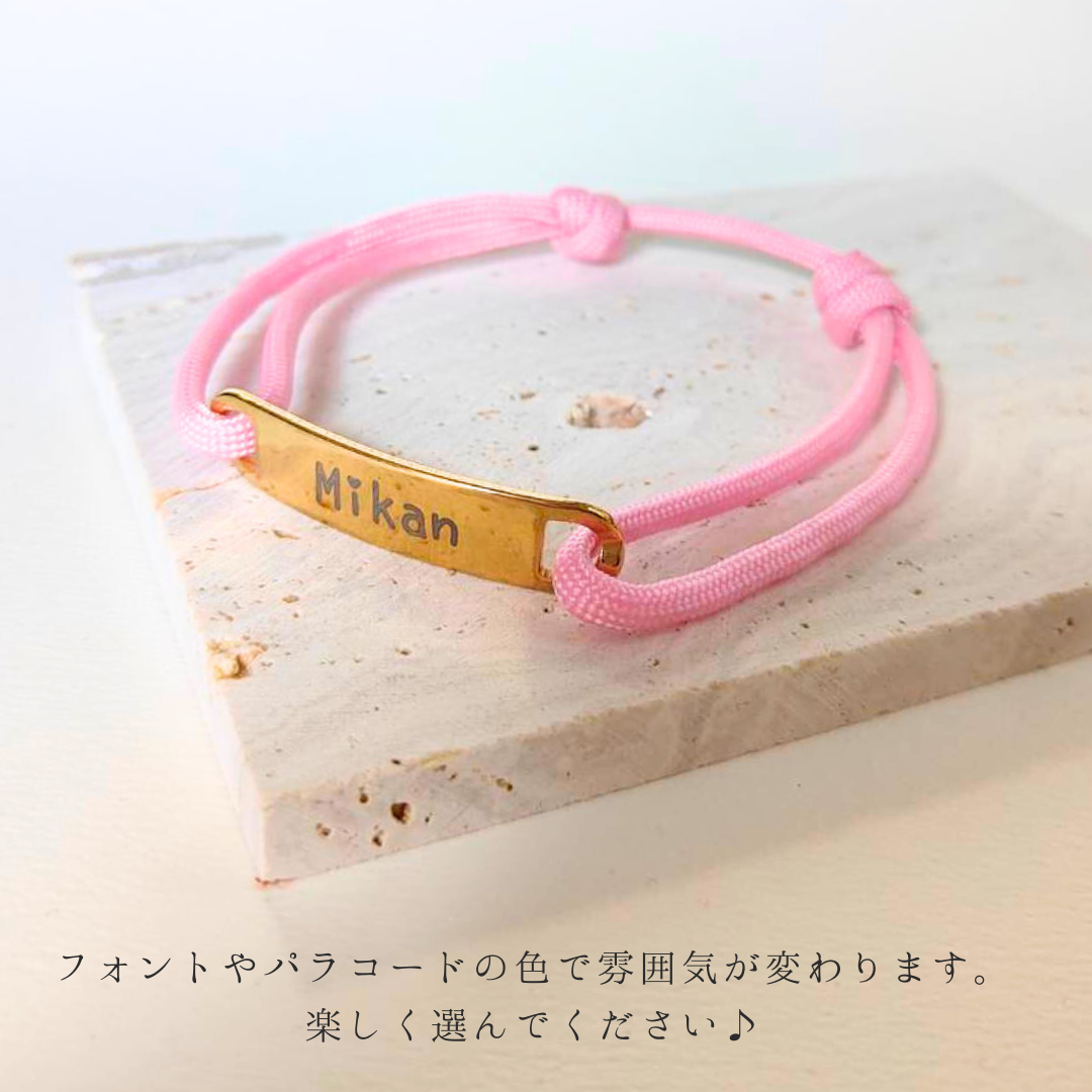プレートタイプ（両穴型）　パラコード×揺れない迷子札（ステンレス）　チョーカー　首輪　猫　犬　彫刻可 名入れ おしゃれ 高級感 軽い 日本製 Felesto