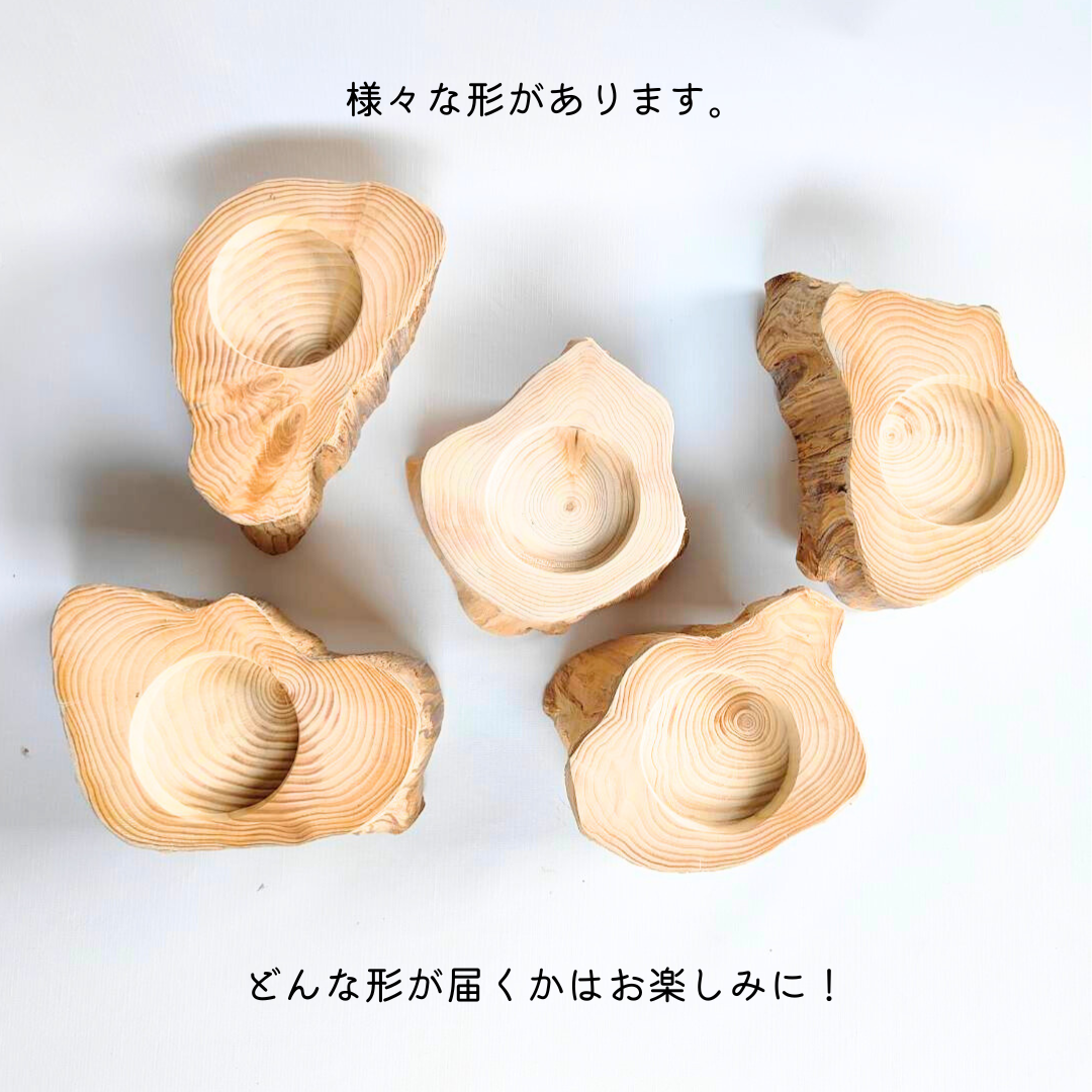 (S)しゃれ木高野槙のログボウル（焼き加工あり）　ごはん台　フードボウル　餌台　エサ入れ 1個販売