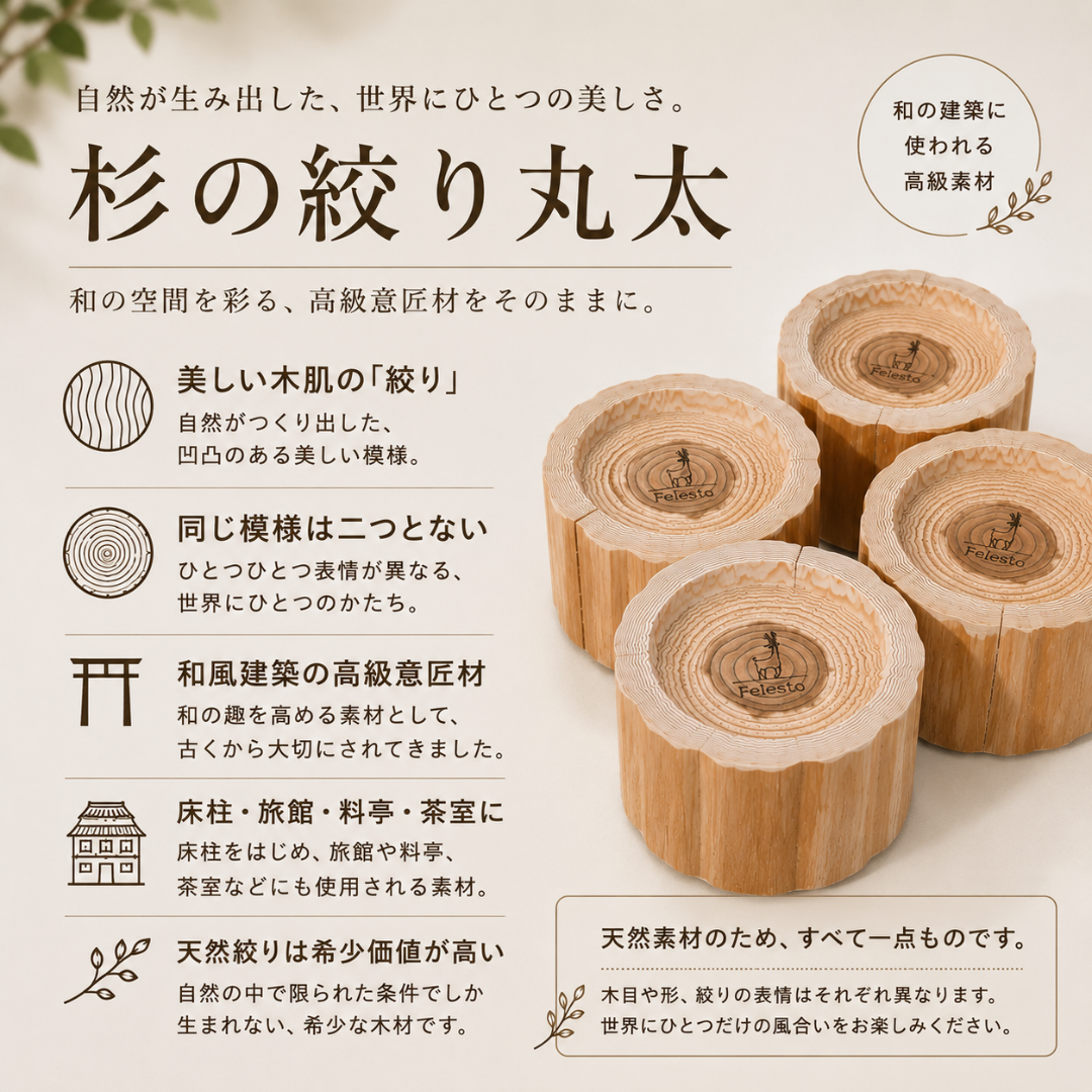 杉の絞り丸太　ログボウル　ガラスボウル付　ペットテーブル　ごはん台　水入れ　フードボウル　餌台　エサ入れ