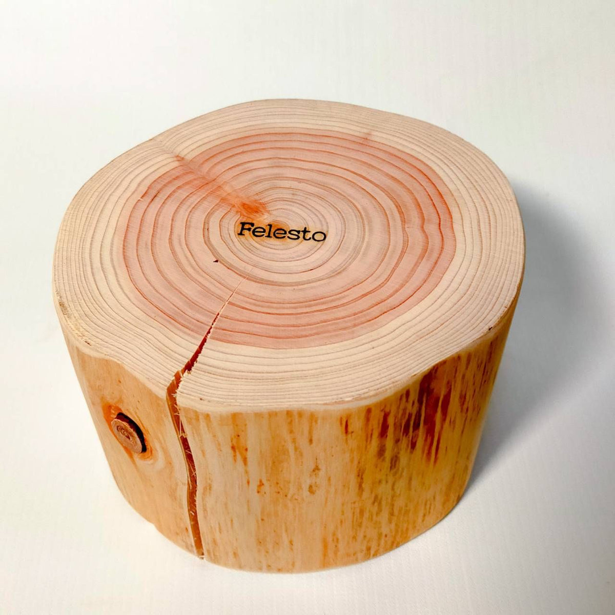 <log only> 9cm height Hinoki cypress log bowl, food stand, pet feeding bowl, 1 unit</log>