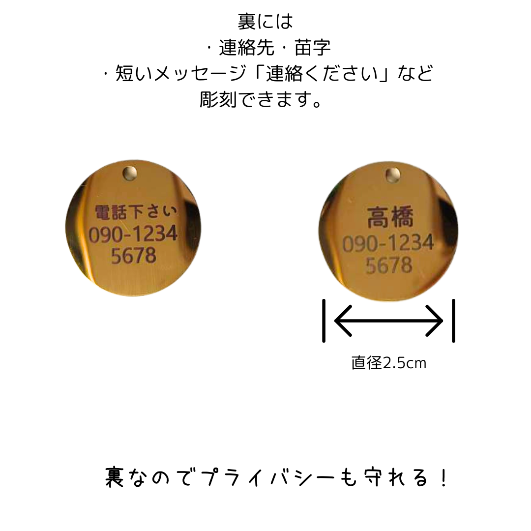 柄40種以上　【丸型ステンレス迷子札のチョーカー】　犬　猫　首輪　迷子札　ステンレス　首輪　チョーカー