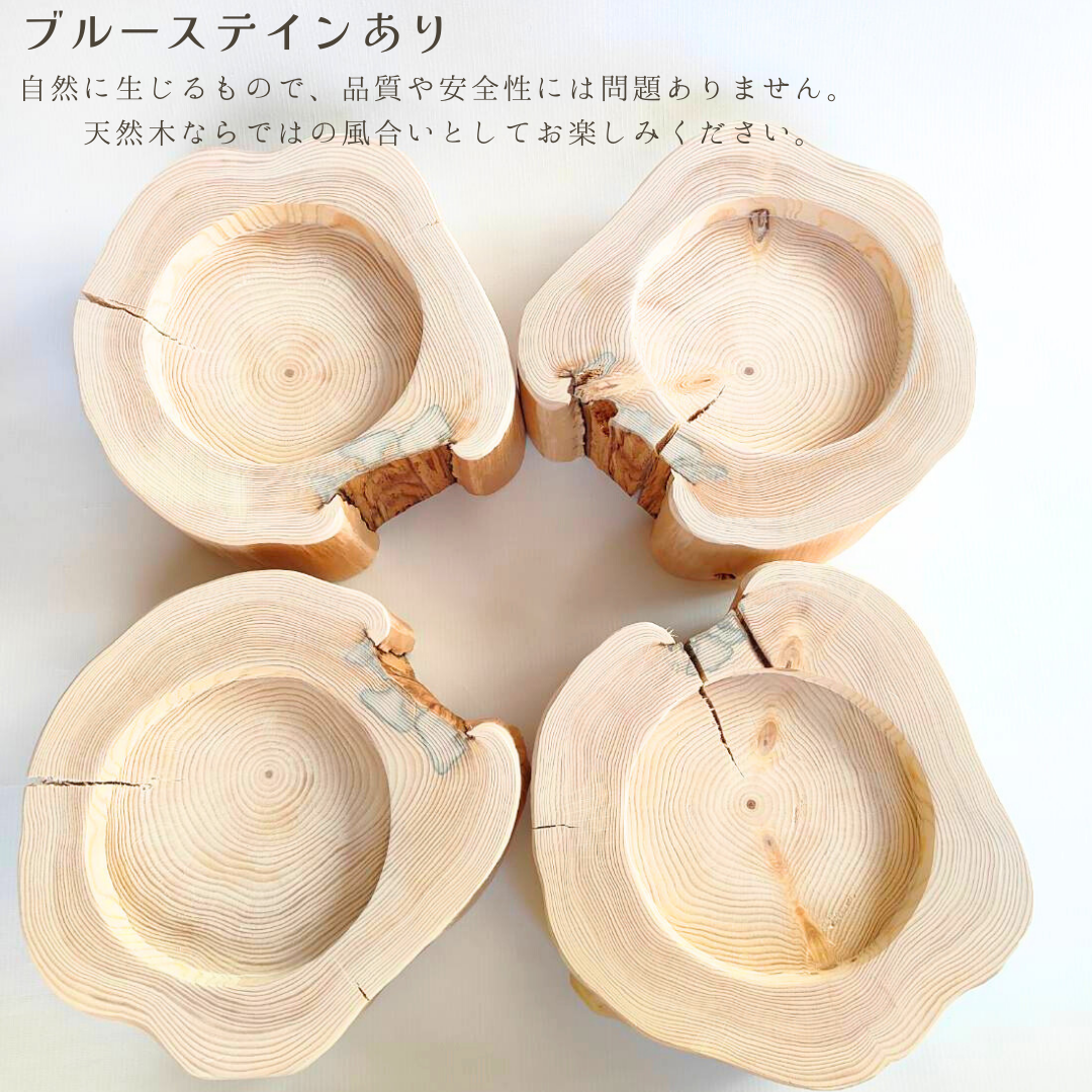 ＜丸太のみ販売＞アウトレット20％OFF　（ランダム配送４個入荷）ヘルスウォーターボウルMがピッタリ入る！　アウトレット　フレッシュ高野槙のログボウル　ごはん台　フードボウル　餌台　エサ入れ 1個販売