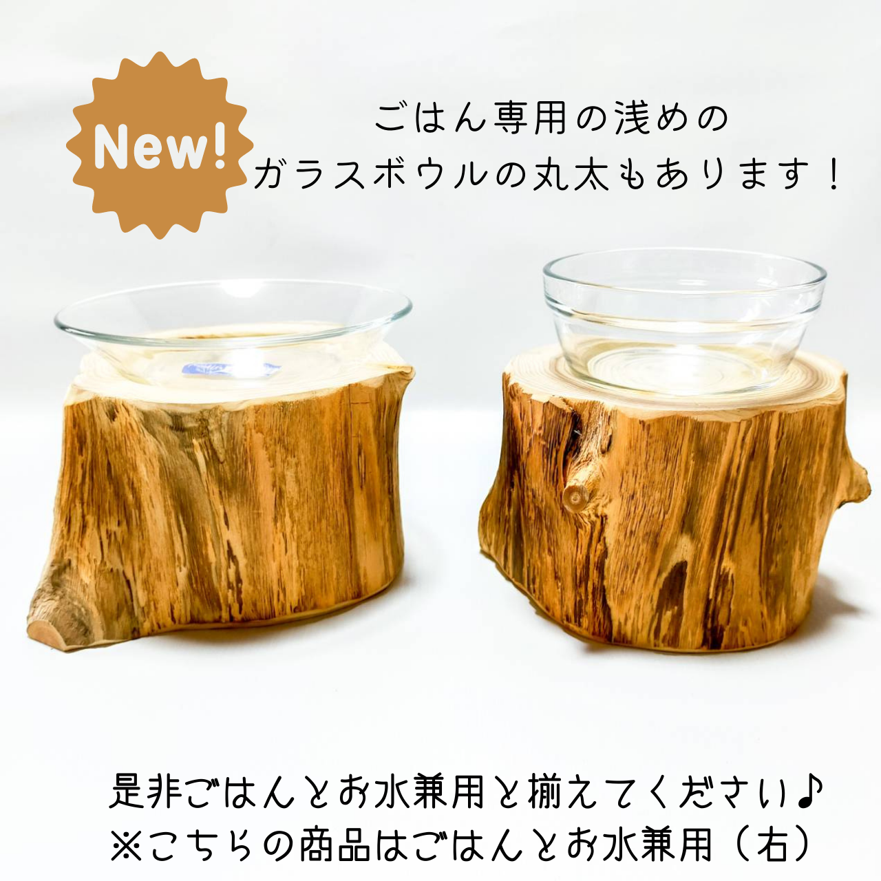 ごはんとお水兼用　高野槙のログボウル　ごはん台　フードボウル　餌台　エサ入れ 1個販売