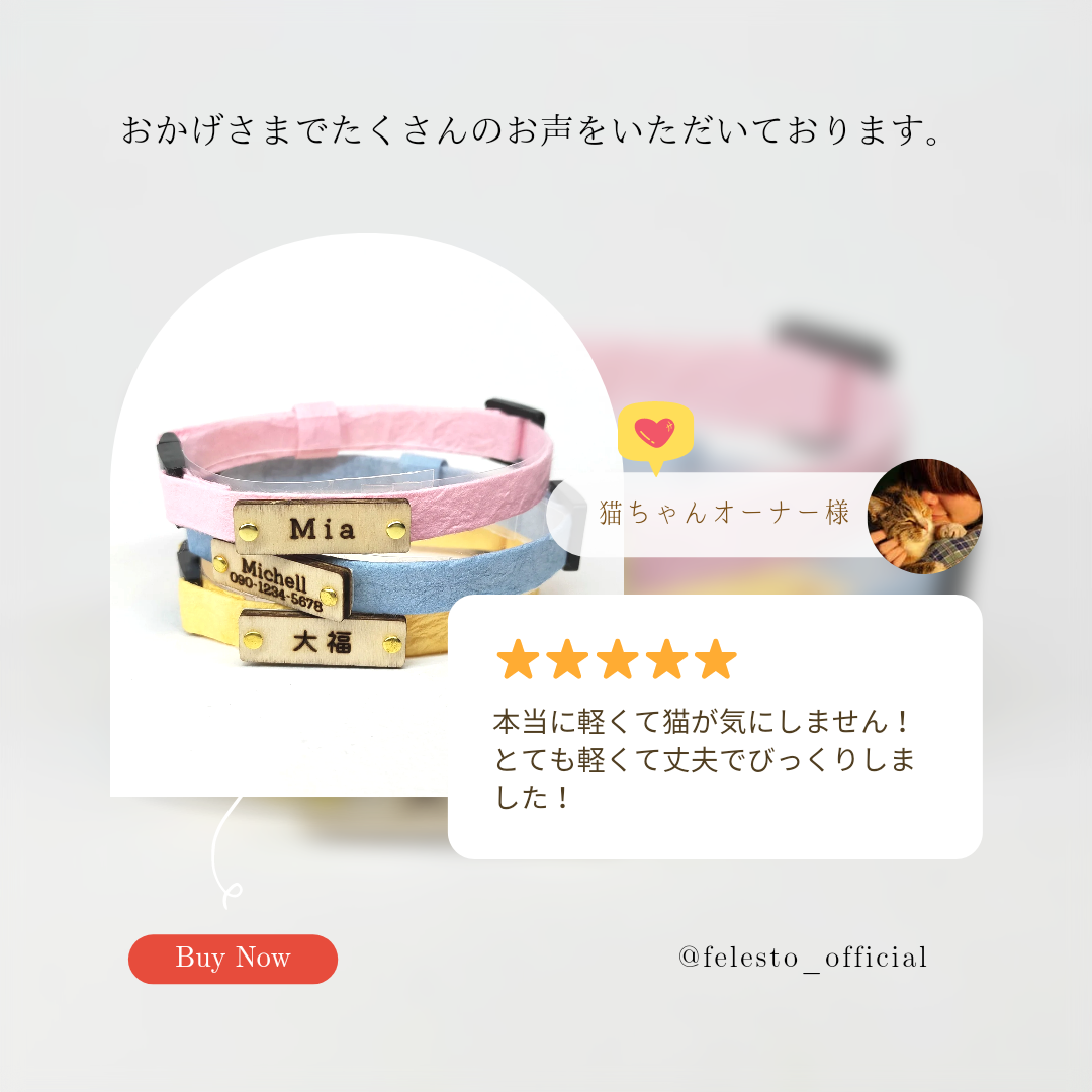 <16 colors> Washi collar with safety buckle.