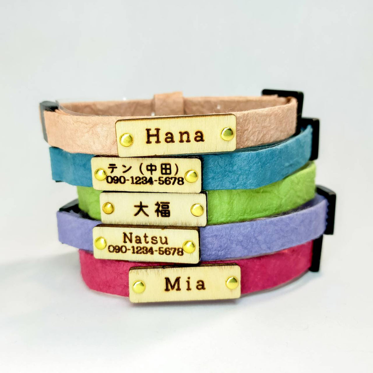 <16 colors> Washi collar with safety buckle.